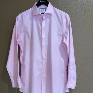 Charles Tyrwhitt Mens Pink Twill Dress Shirt 16-33